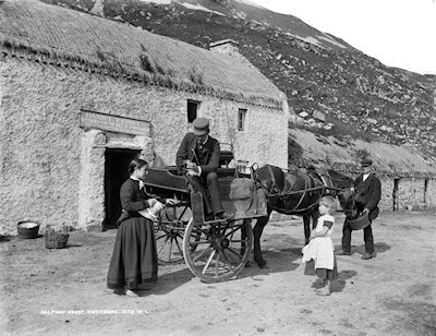 Halfway House at Gweedore, Co. Donegal, probably by Robert French c.1884. National Library of Ireland on The Commons, Ref.: L_ROY_01372.