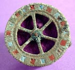 Enamelled wheel brooch from Turret 35A 