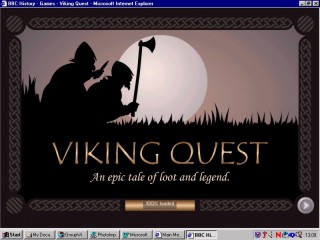 Frontpage of the Viking Quest game