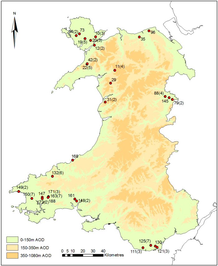 Distribution of settlements dated 600 BC - AD 200