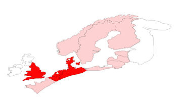 European distribution of Type 1a combs