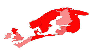 European distribution of Type 5 combs