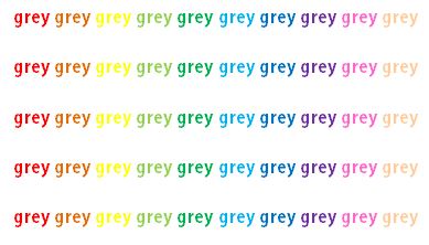 The word grey, repeated
