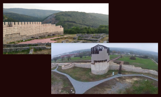Contemporary reconstructions � the medieval fortress of Krakra (by the city of Pernik) and the Roman city of Abritus (now Razgrad). Image: Authors