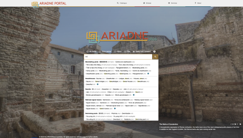 A screengrab of the ARIADNEplus portal landing page