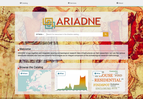 Screen shot of the original ARIADNE portal