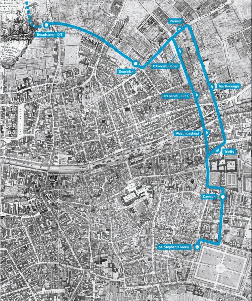 a map of Dublin showing the LCC Area 29 route