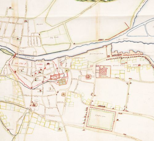 a map of the City of Dublin in 1673