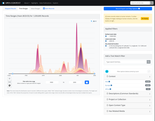 Example Search Result Visualization at a Large Regional Scale (Chronology)
