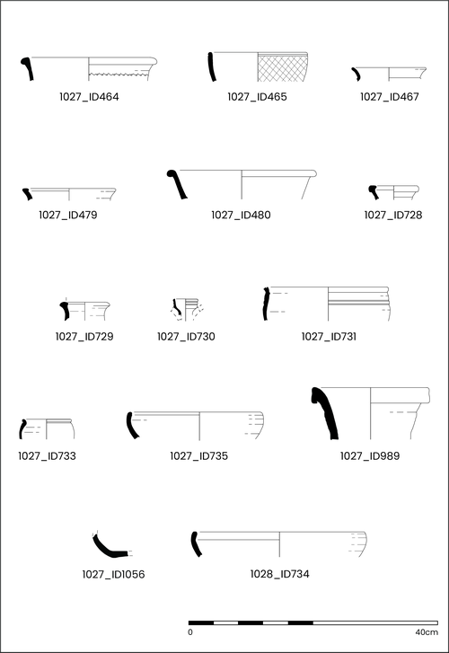 Phase 4 pottery (illustrated by D.G. Griffiths)